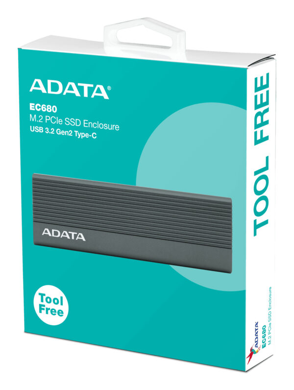 ADATA EC680 SSD enclosure Grey M.2 ADATA EC680 SSD enclosure Grey M.2