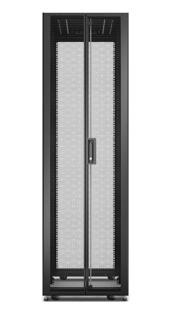 APC Easy Rack, 42U, Black, With Roof, Castors, Feet, 4 Brackets, and Bottom, No Side Panels, 1991H x 600W x 1000D mm