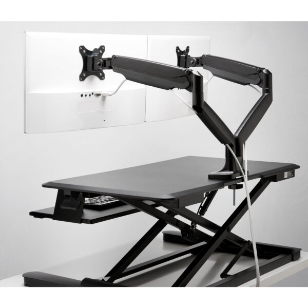 ONETOUCH HEIGHTADJUST DUAL ARM BLK