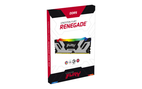 Kingston Fury Renegade RGB 16GB, DDR5, 7200MHz, CL38, 1.45V, ECC, XMP 3.0, PMIC, DIMM Memory, Black/Silver