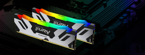 Kingston Fury Renegade RGB 16GB, DDR5, 7200MHz, CL38, 1.45V, ECC, XMP 3.0, PMIC, DIMM Memory, Black/Silver
