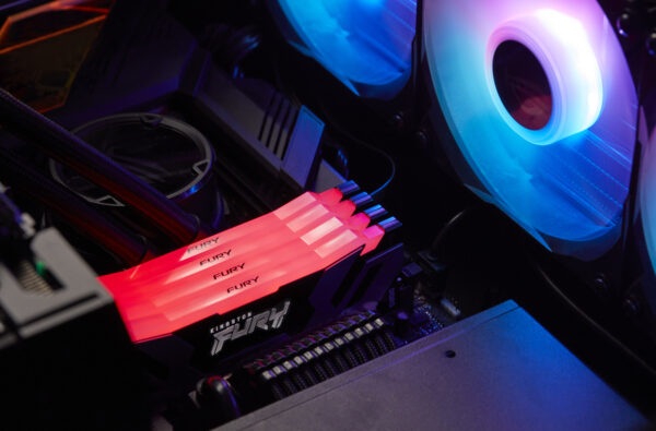 Kingston Fury Renegade RGB 16GB, DDR5, 7200MHz, CL38, 1.45V, ECC, XMP 3.0, PMIC, DIMM Memory, Black/Silver