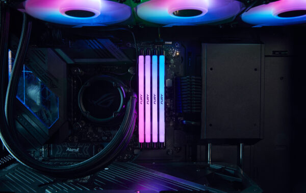Kingston Fury Renegade RGB 16GB, DDR5, 7200MHz, CL38, 1.45V, ECC, XMP 3.0, PMIC, DIMM Memory, Black/Silver
