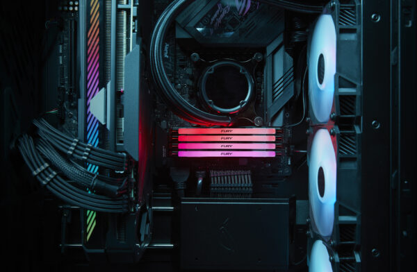 Kingston Fury Renegade RGB 16GB, DDR5, 7200MHz, CL38, 1.45V, ECC, XMP 3.0, PMIC, DIMM Memory, Black/Silver