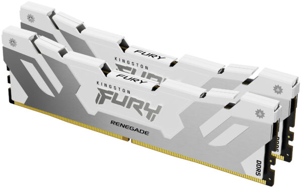 Kingston Fury Renegade 64GB Kit (2 x 32GB), DDR5, 6400MHz, CL32, 1.4V, ECC, XMP 3.0, PMIC, DIMM Memory, White/Silver