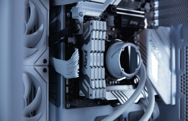 Kingston Fury Renegade 64GB Kit (2 x 32GB), DDR5, 6400MHz, CL32, 1.4V, ECC, XMP 3.0, PMIC, DIMM Memory, White/Silver