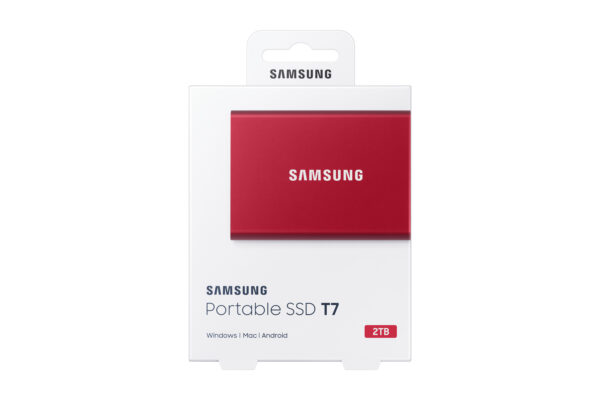 Samsung Portable SSD T7 2 TB USB Type-C 3.2 Gen 2 (3.1 Gen 2) Red Samsung Portable SSD T7 2 TB USB Type-C 3.2 Gen 2 (3.1 Gen 2) Red