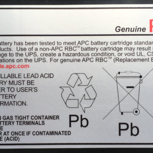 APC Battery Replacement Cartridge RBC7 (OEM) RBC VRLA BATT 17AH 12VDC 2YR WAR