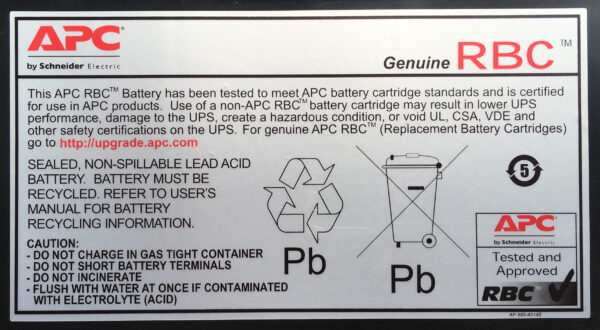 APC Battery Replacement Cartridge RBC7 (OEM) APC Battery Replacement Cartridge APCRBC118 (OEM)