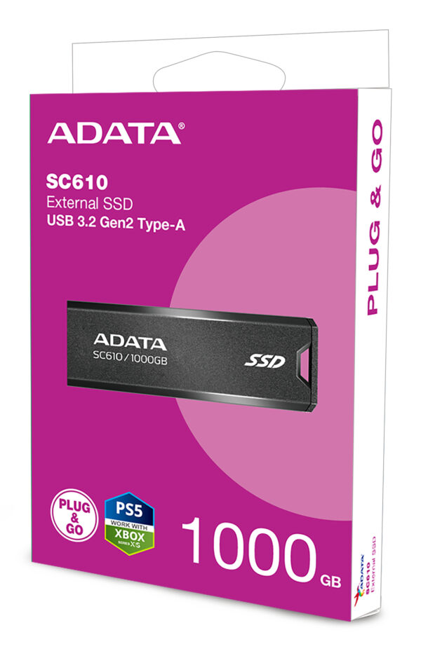 ADATA SC610 1 TB USB Type-A 3.2 Gen 2 (3.1 Gen 2) Black ADATA SC610 1 TB USB Type-A 3.2 Gen 2 (3.1 Gen 2) Black