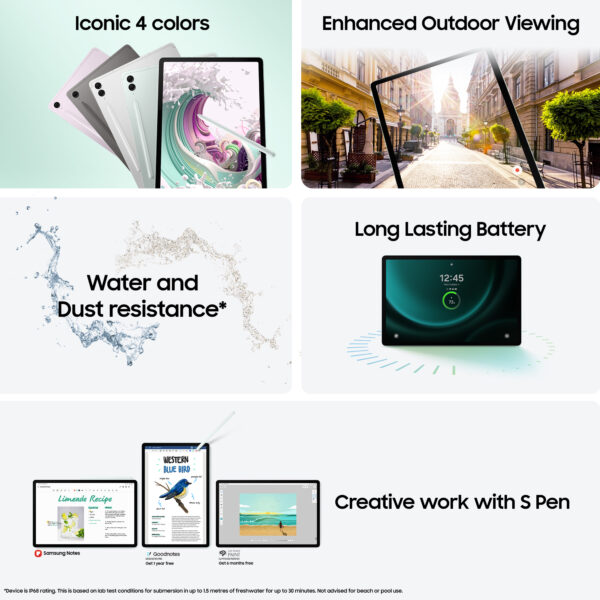 Samsung Galaxy Tab S9 FE+ Samsung Exynos 256 GB 31.5 cm (12.4") 12 GB Samsung Galaxy Tab S9 FE+ Samsung Exynos 256 GB 31.5 cm (12.4") 12 GB Wi-Fi 6 (802.11ax) Android 13 Silver