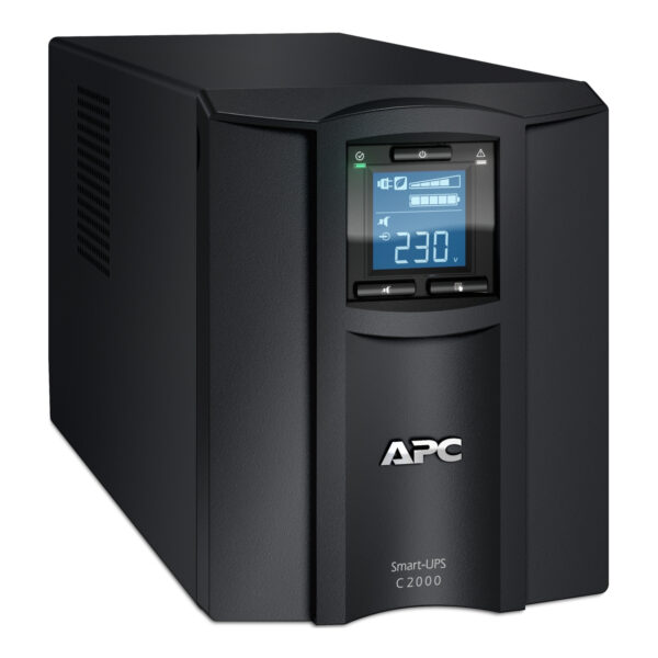 APC Smart-UPS C, Line Interactive, 2000VA, Tower, 230V, 6x IEC C13+1x APC Smart-UPS C, Line Interactive, 2000VA, Tower, 230V, 6x IEC C13+1x IEC C19 outlets, USB and Serial communication, AVR, Graphic LCD