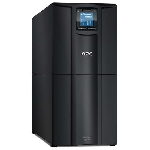 APC Smart-UPS C, Line Interactive, 3kVA, Tower, 230V, 8x IEC C13+1x APC Smart-UPS C, Line Interactive, 3kVA, Tower, 230V, 8x IEC C13+1x IEC C19 outlets, USB and Serial communication, AVR, Graphic LCD