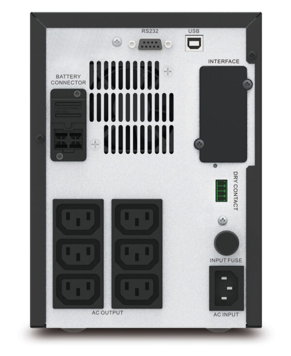 APC Easy UPS 1 Ph Line Interactive, 750VA, Tower, 230V, 6 IEC C13 APC Easy UPS 1 Ph Line Interactive, 750VA, Tower, 230V, 6 IEC C13 outlets, AVR, Dry Contact, LCD, W/O Network Card support