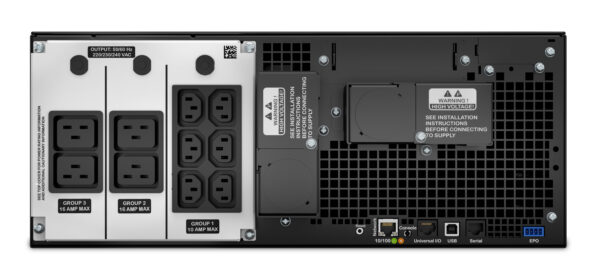 APC Smart-UPS On-Line SRT6KRMXLI - 6kW/VA, 6x C13 + 4x C19 + hardwire APC Smart-UPS On-Line SRT6KRMXLI - 6kW/VA, 6x C13 + 4x C19 + hardwire 1 phase output, rack mountable, Embedded NMC