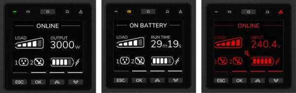 APC SRTG6KXLI uninterruptible power supply (UPS) Double-conversion APC SRTG6KXLI uninterruptible power supply (UPS) Double-conversion (Online) 6 kVA 6000 W 3 AC outlet(s)