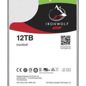 Seagate 3.5", 12TB, SATA3, IronWolf NAS Hard Drive, 7200RPM, 256MB Cache, OEM
