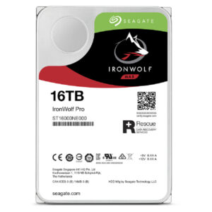 Seagate 3.5", 16TB, SATA3, IronWolf Pro NAS Hard Drive, 7200RPM, 256MB Cache, CMR, OEM
