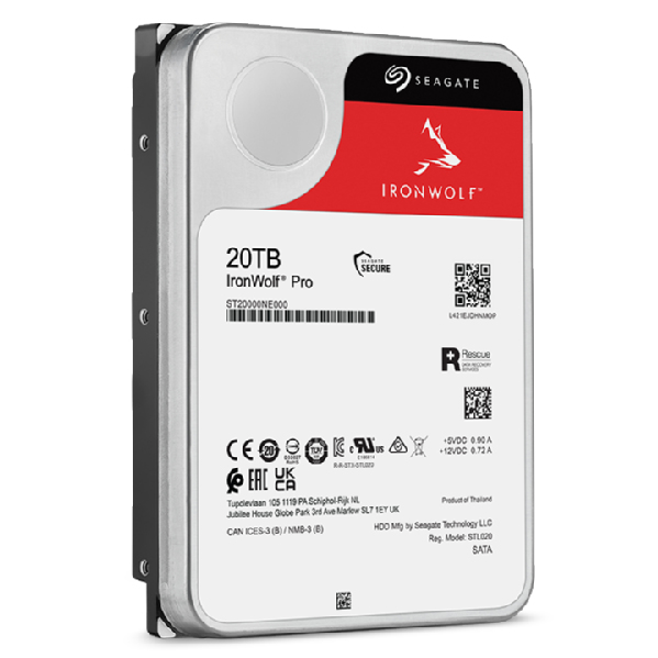 Seagate 3.5", 20TB, SATA3, IronWolf Pro NAS Hard Drive, 7200RPM, 256MB Cache, CMR, OEM