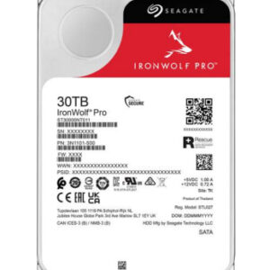 Seagate 3.5", 30TB, SATA3, IronWolf Pro NAS Hard Drive, 7200RPM, 512MB Cache, CMR, OEM