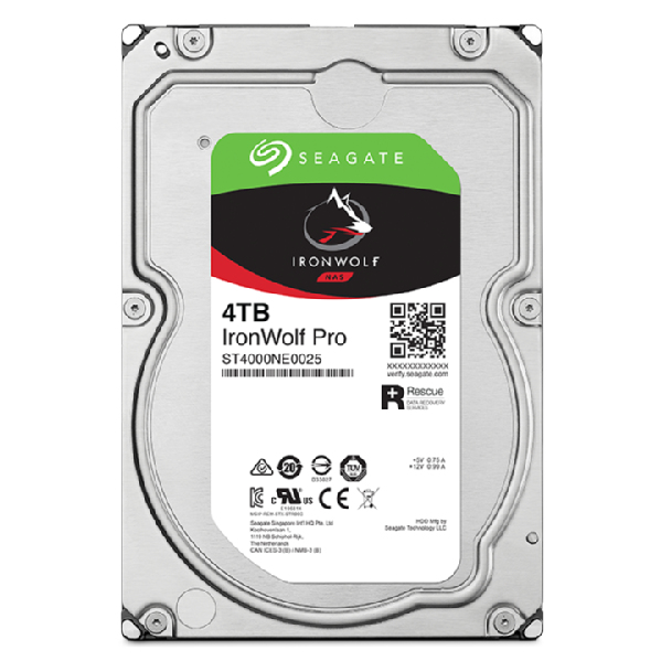 Seagate 3.5", 4TB, SATA3, IronWolf Pro NAS Hard Drive, 7200RPM, 256MB Cache, CMR, OEM