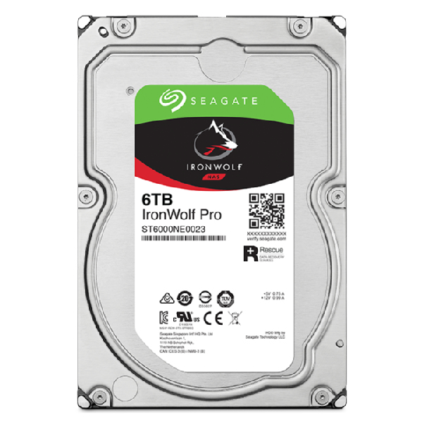 Seagate 3.5", 6TB, SATA3, IronWolf Pro NAS Hard Drive, 7200RPM, 256MB Cache, CMR, OEM