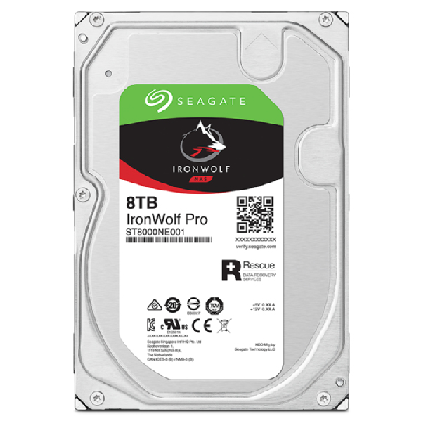 Seagate 3.5", 8TB, SATA3, IronWolf Pro NAS Hard Drive, 7200RPM, 256MB Cache, CMR, OEM