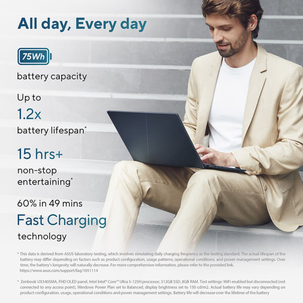 ASUS Zenbook 14 OLED UX3405MA-PZ185W Intel Core Ultra 7 155H Laptop ASUS Zenbook 14 OLED UX3405CA-QL192W Intel Core Ultra 7 255H Laptop