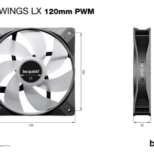 be quiet! LIGHT WINGS LX 120mm PWM Computer case Fan 12 cm Black 1