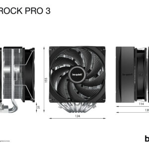 be quiet! Pure Rock Pro 3 Processor Air cooler 12 cm Silver 1 pc(s)