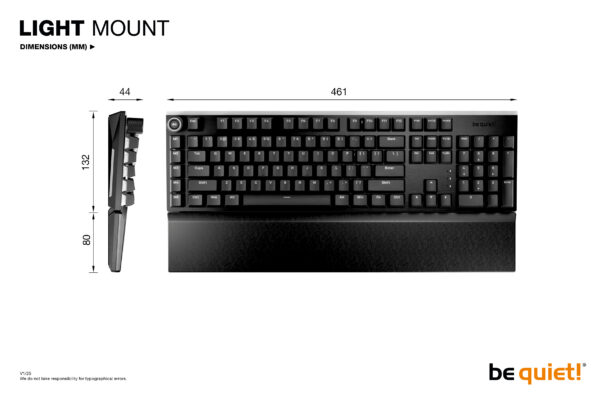 be quiet! Light Mount Silent Tactile UK ISO keyboard Gaming USB