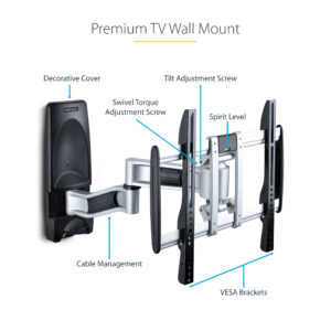 StarTech.com Articulating TV Wall Mount, VESA Wall Mount, Supports 26