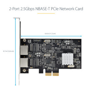 StarTech.com 2-Port 2.5Gbps NBASE-T PCIe Network Card, Intel I225-V,
