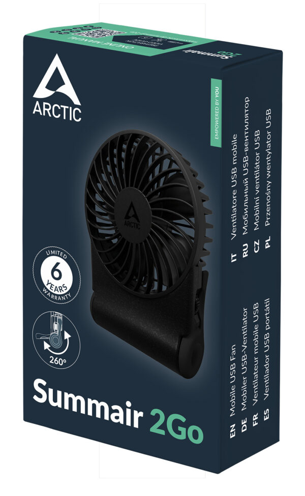 ARCTIC Summair 2Go - Powerful Handheld Fan with Extra-Long Battery