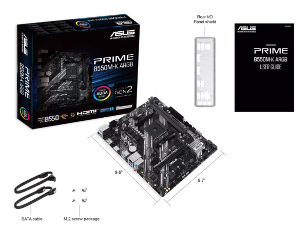 ASUS PRIME B550M-K ARGB AMD B550 Socket AM4 micro ATX