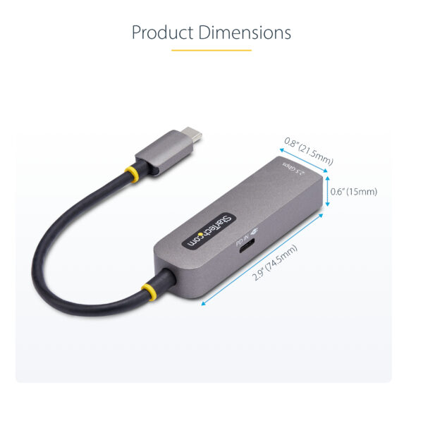 StarTech.com 2.5GbE USB-C to Ethernet Adapter, 100W PD Pass-Through,
