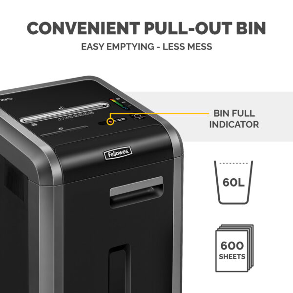 Fellowes Paper Shredder 225Ci 24 Sheet Cross Cut Shredder with 60