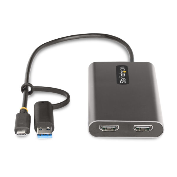 StarTech.com USB-C to Dual-HDMI Adapter - USB-C or A to 2x HDMI - 4K