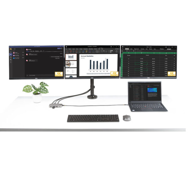 StarTech.com USB-C Triple Monitor Multiport Adapter, Dual 4K 60Hz +