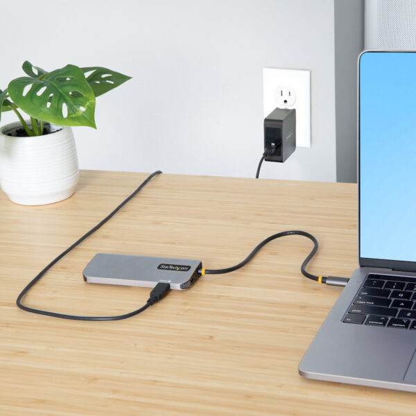 StarTech.com USB C Multiport Adapter, 4K 60Hz HDMI Video, 3 Port