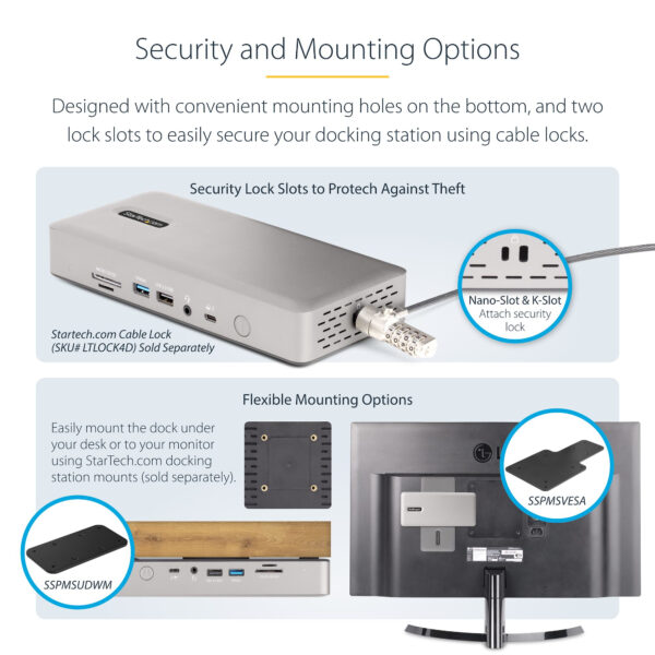 StarTech.com Universal USB4 & Thunderbolt 4 Docking Station, Quad