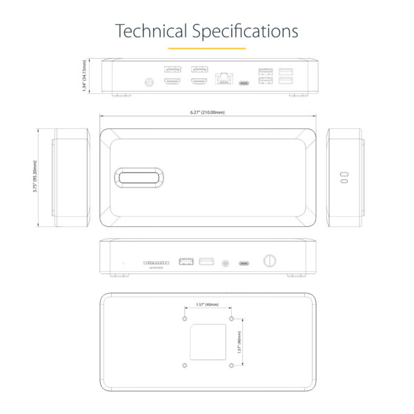 StarTech.com Universal USB4 & Thunderbolt 4 Docking Station, Quad