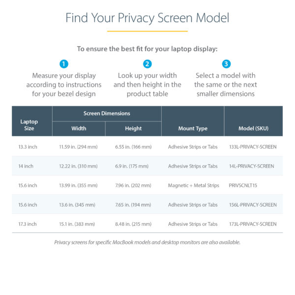 StarTech.com 13.3in Laptop Privacy Screen - Anti-Glare Privacy Filter StarTech.com 14in Laptop Privacy Screen - Anti-Glare Privacy Filter