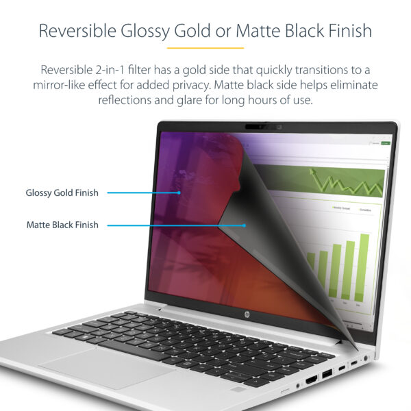 StarTech.com 14-inch 16:9 Laptop Privacy Screen, Reversible Gold StarTech.com 14-inch 16:9 Laptop Privacy Screen, Reversible Gold