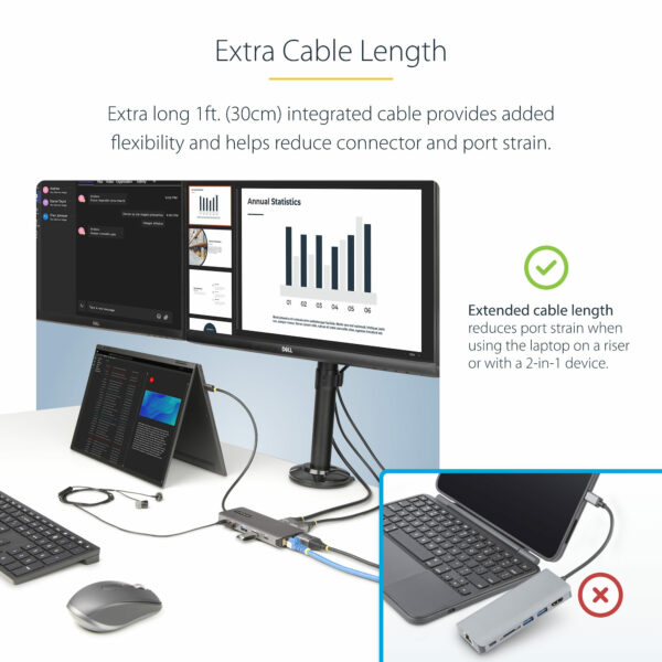 StarTech.com USB-C Triple-Monitor Multiport Adapter, Dual 4K 60Hz + StarTech.com USB-C Triple-Monitor Multiport Adapter, Dual 4K 60Hz +