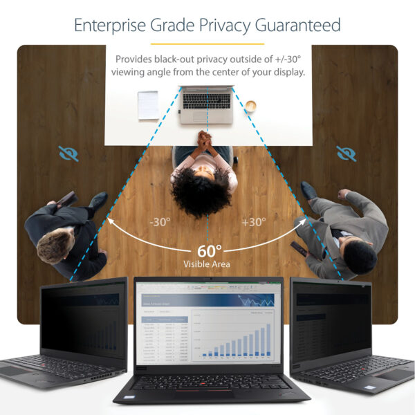 StarTech.com 15.6-inch 16:9 Laptop Privacy Filter, Anti-Glare Privacy