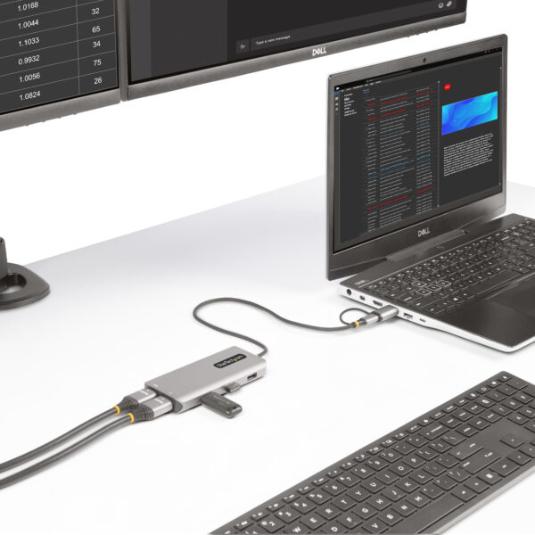 StarTech.com USB-C Multiport Adapter w/Attached USB-C to USB-A
