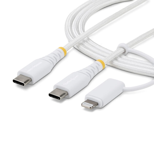 StarTech.com 1m (3ft) 2-in-1 Rugged USB-C Charging Cable with StarTech.com 1m (3ft) 2-in-1 Rugged USB-C Charging Cable with
