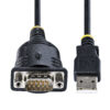 StarTech.com 3ft (1m) USB to Serial Cable, DB9 Male RS232 to USB
