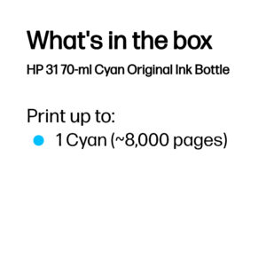 HP 31 70-ml Cyan Original Ink Bottle HP 31 70-ml Cyan Original Ink Bottle